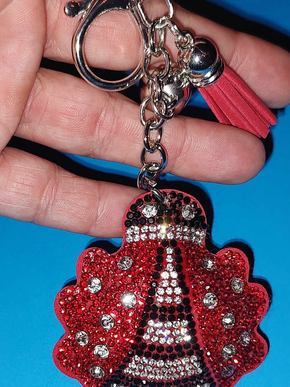 New! Rhinestone Ladybug Keychain/Purse/Bag Charm - Picture 3 of 6